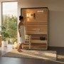 Home Deluxe Sauna SHADOW M für 2 Personen mit Glasfront und Zubehör.