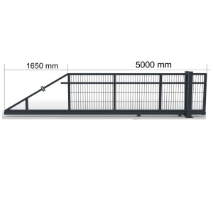 Elektrisches Schiebetor, links öffnend, anthrazit, 500x80 cm. Gartentor mit Doppelstabmattenfüllung.