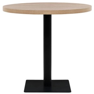 DELUKE Bistrotisch MARV Rund 80x75cm Eichenoptik Esstisch Kleiner Tisch Cafe Gartentisch Balkontisch Outdoortisch