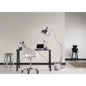 Helles Büro mit A.S. Creation Vliestapete Metropolitan Paul Bergmann Berlin Beton Hellgrau.