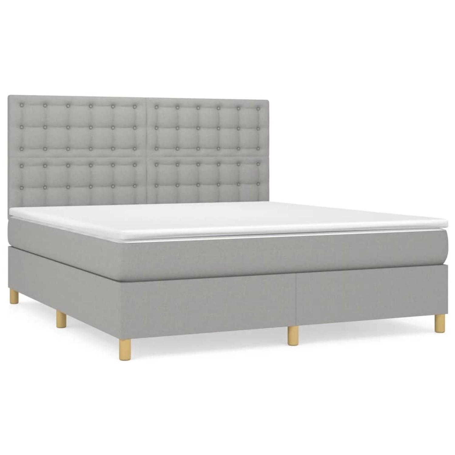 vidaXL Boxspringbett mit Matratze Hellgrau 160x200 cm Stoff 3142665 günstig online kaufen