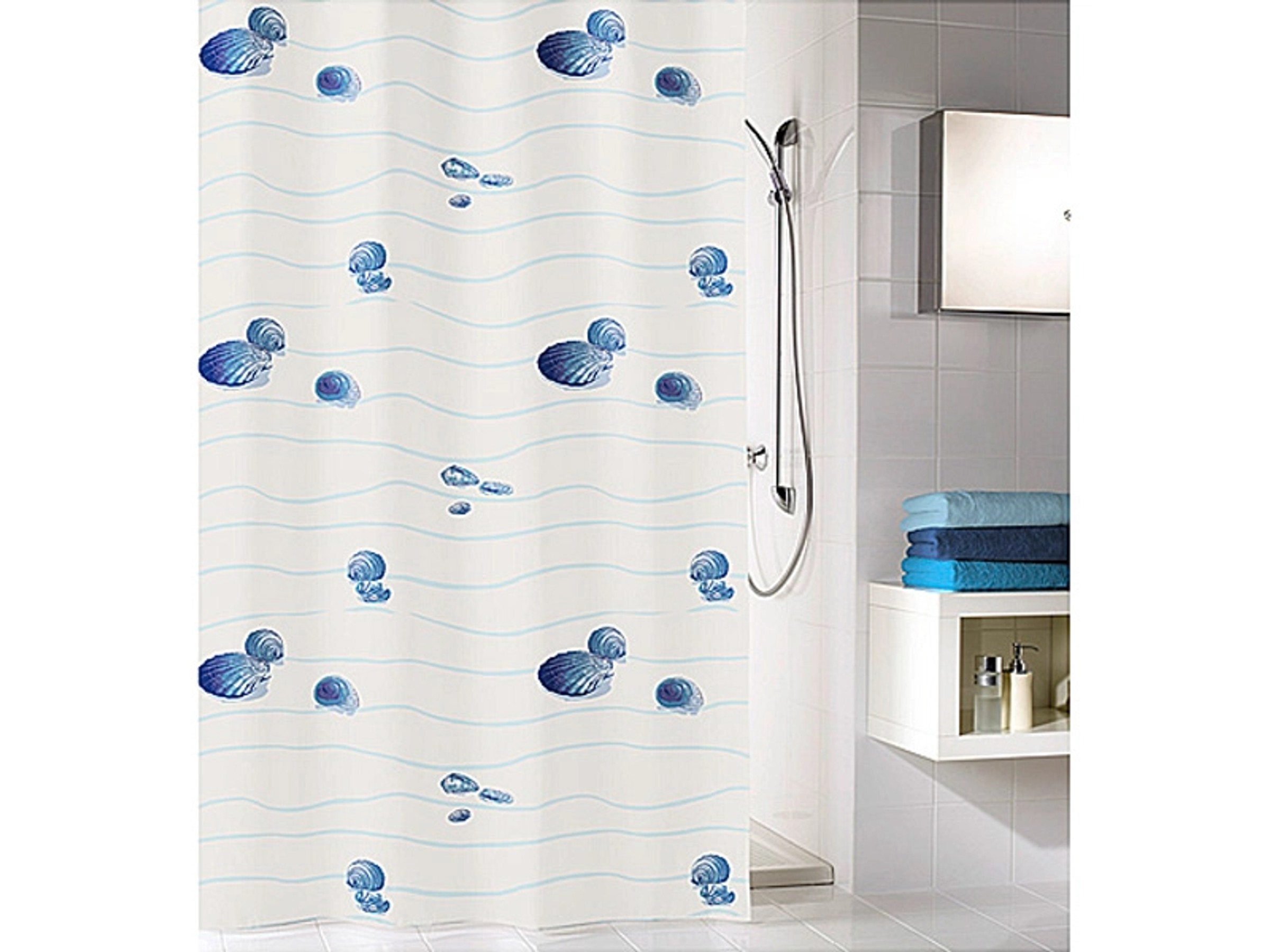 Kleine Wolke Duschvorhang „Bubble“ – Marineblau, 180x200 Cm, PEVA, Wasserdicht & PVC-frei