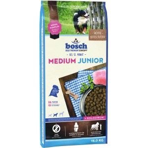 Bosch Medium Junior Hundefutter 15kg, Spezialfutter für mittelgroße Hunde im Wachstum.
