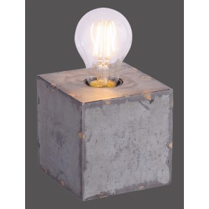 Just Light Tischleuchte Samia, 10x10cm, Eisen, Industrial-Look. Design-Tischlampe mit E27 Fassung.