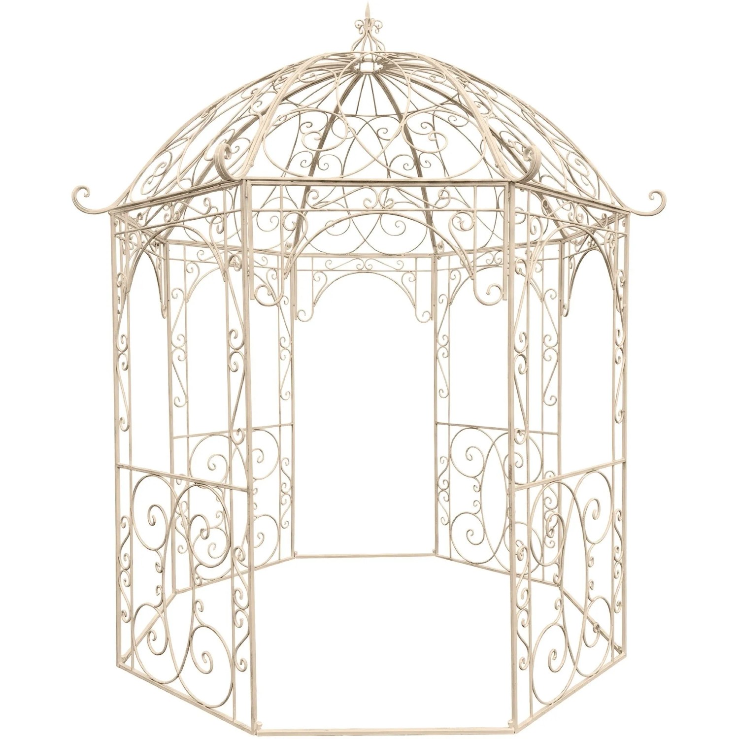 DELUKE Pavillon LIV Antik 284x263x313cm Metall Antik-Creme Gartenpavillon Zierpavillon Gartendeko