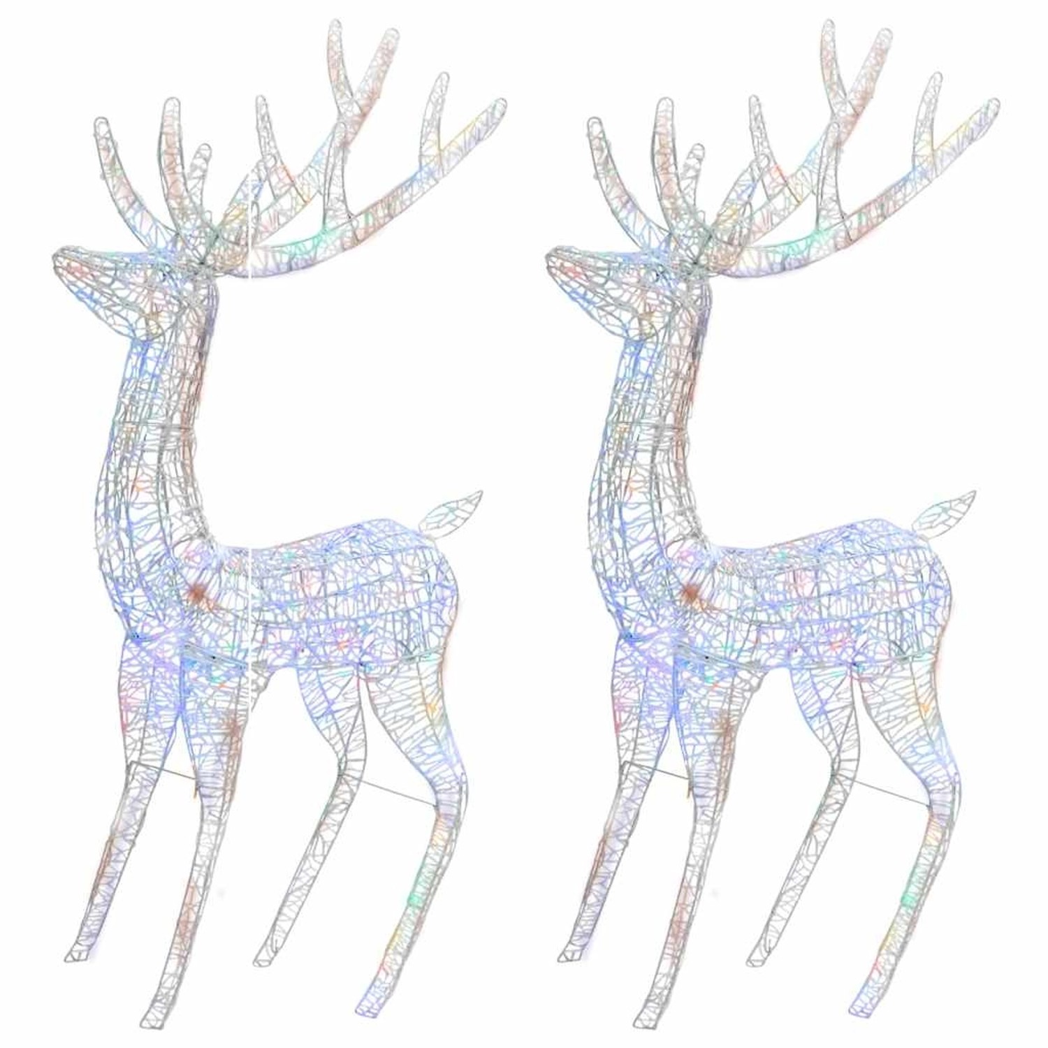 vidaXL XXL Rentiere Weihnachtsdekoration Acryl 250 LED 2 Stk 180 cm 3154363