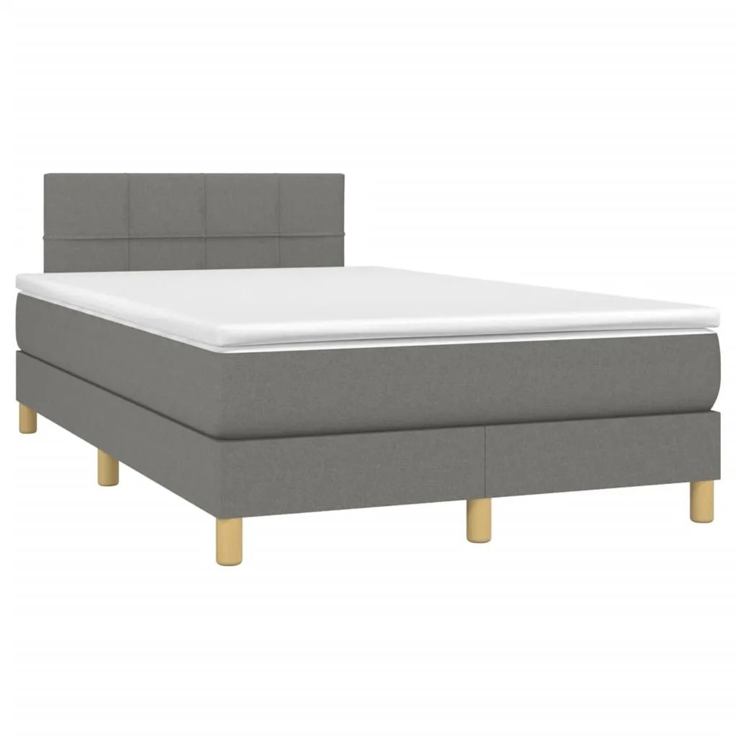 vidaXL Boxspringbett mit Matratze & LED Dunkelgrau 120x190 cm Stoff 3270089 günstig online kaufen