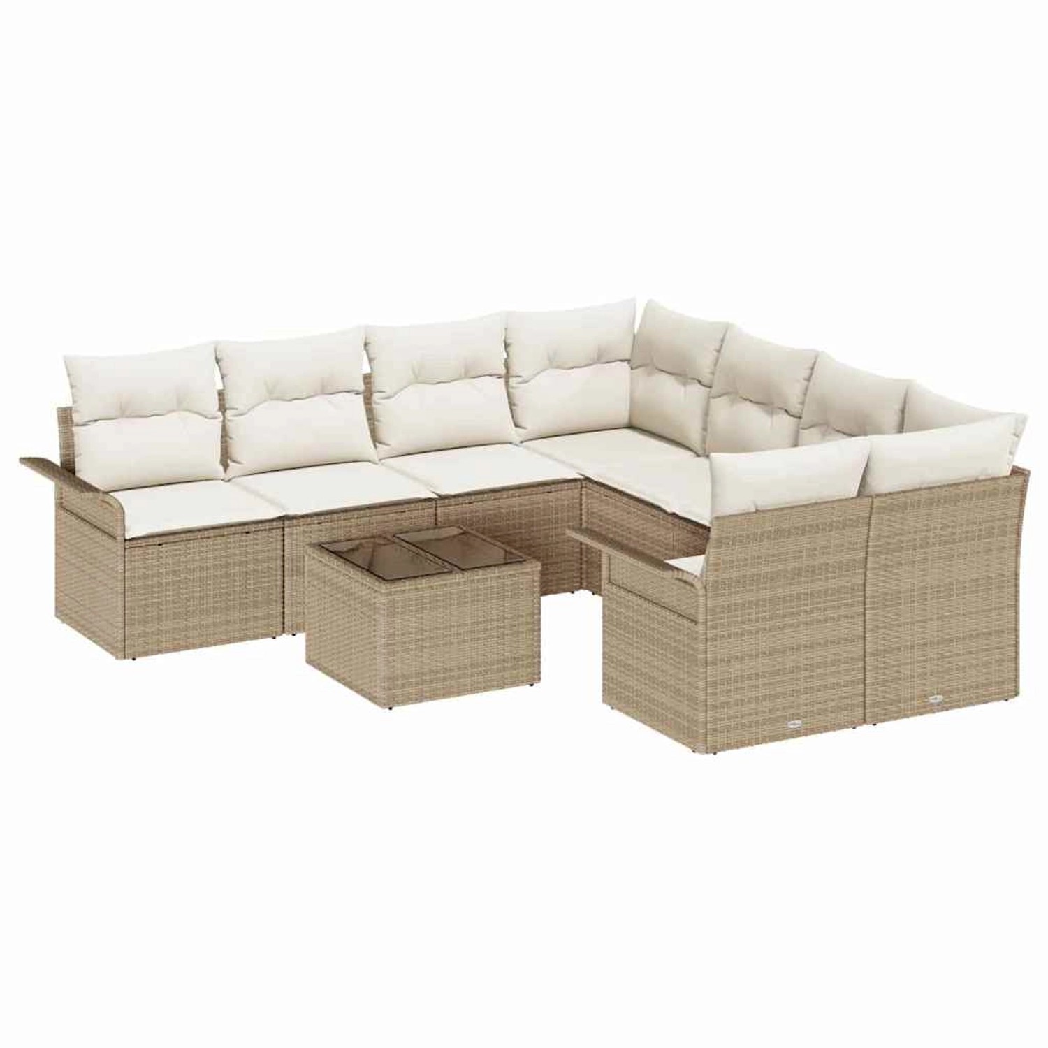 vidaXL Garten-Sofa-Set 9-Tlg Beige Poly Rattan 3345301 günstig online kaufen