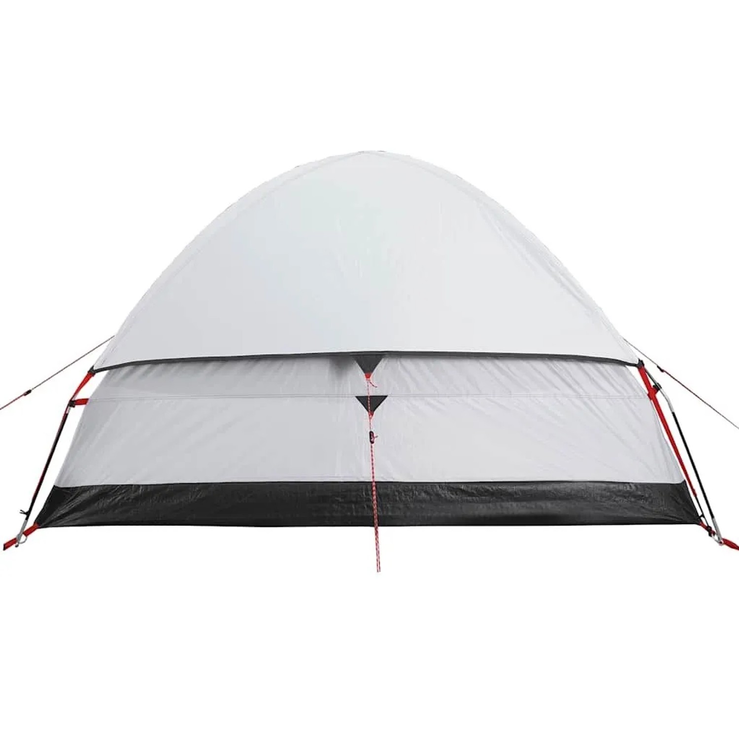 Weißes Furnicato Kuppelzelt für 4 Personen mit schwarzem Boden. Verdunkelnde Zeltplane, Glasfaserstangen. Ideal für Camping.