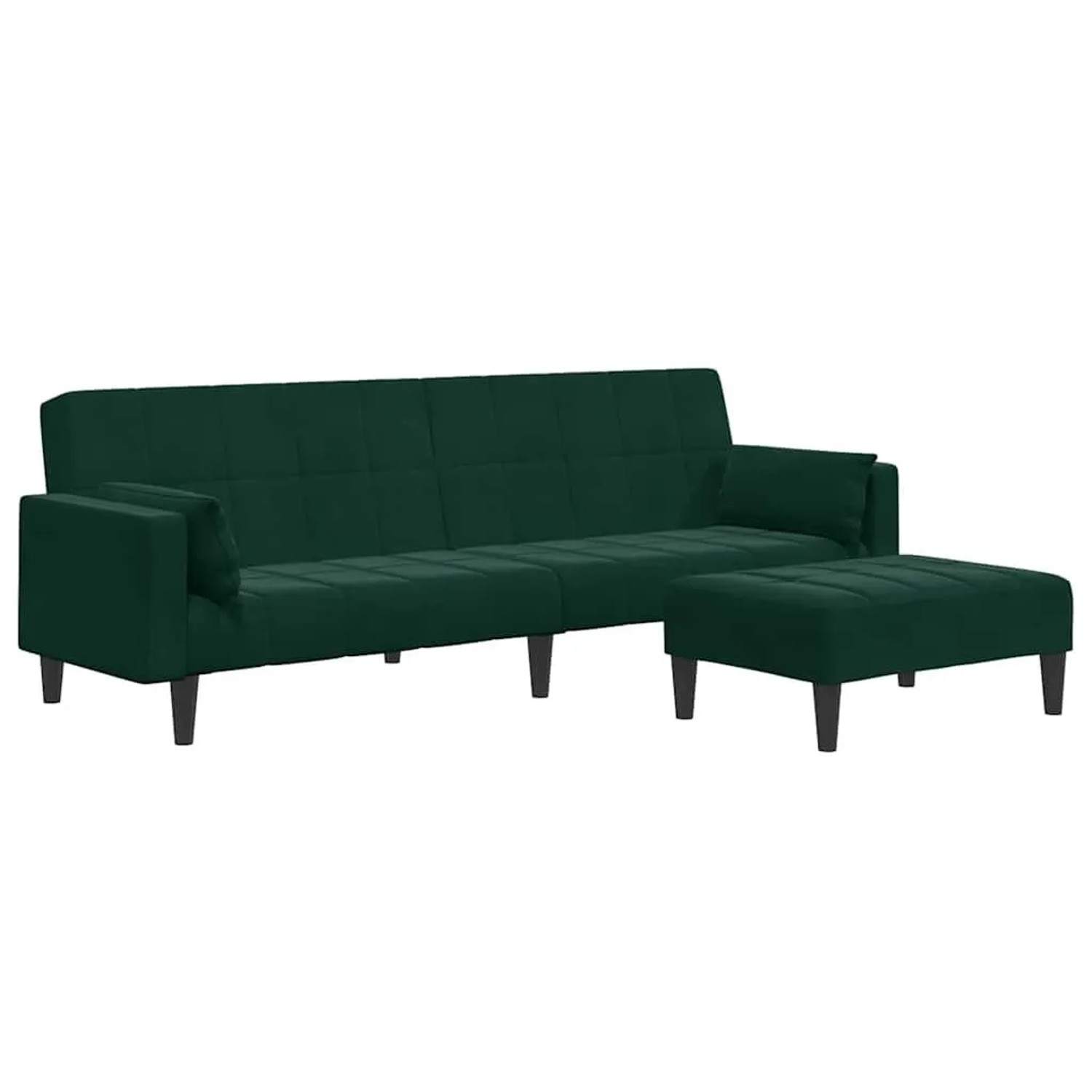 vidaXL Schlafsofa 2-Sitzer mit Fußhocker Dunkelgrün Samt 3258135 günstig online kaufen