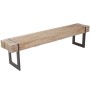 Garderobenbank 180cm aus hellem Tannenholz mit dunklen Metallfüßen im Industrial Design.