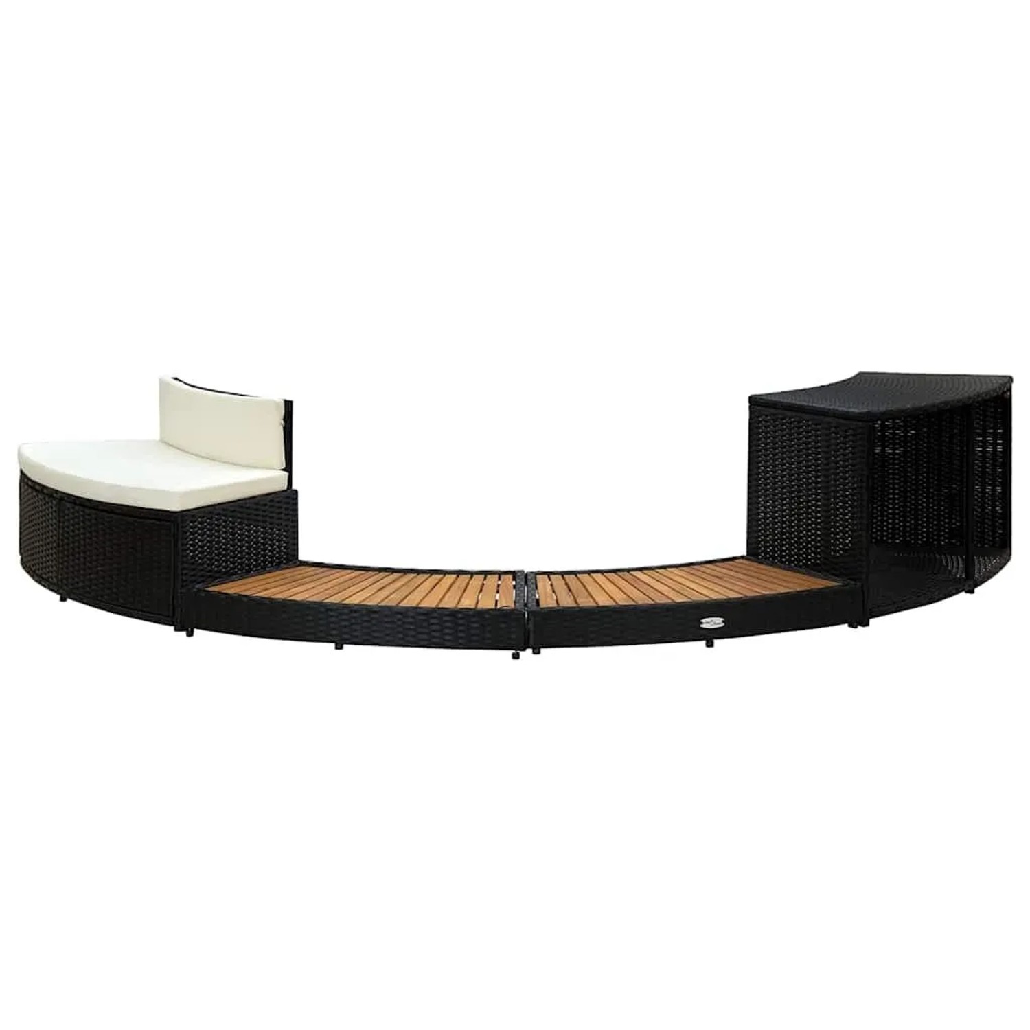 vidaXL Whirlpool-Umrandung Schwarz Poly Rattan & Massivholz Akazie 310092