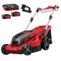 Einhell Akku-Rasenmäher GP-CM 36/450 mit Akkus und Ladegerät, rot/schwarz.