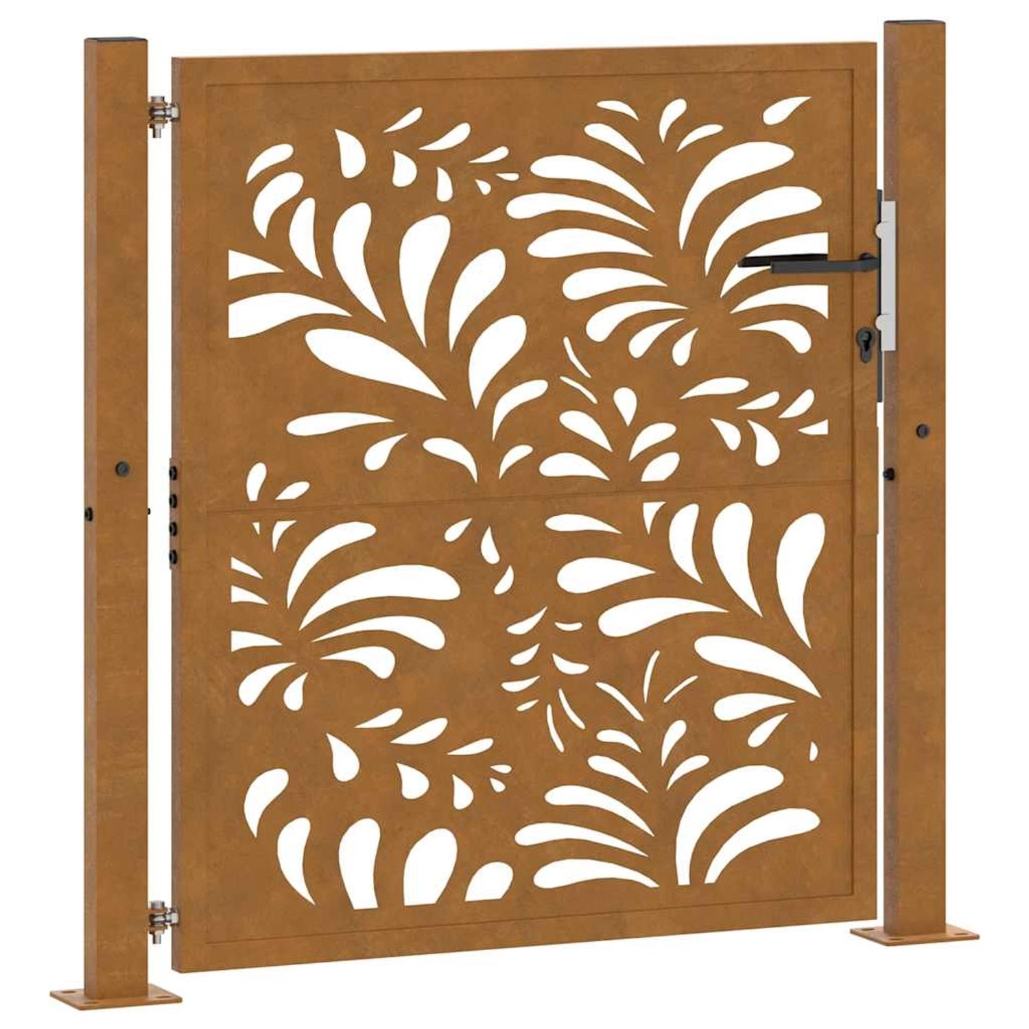 vidaXL Gartentor 105 x 105 cm Verwitterungsstahl Wellendesign 4100974 günstig online kaufen