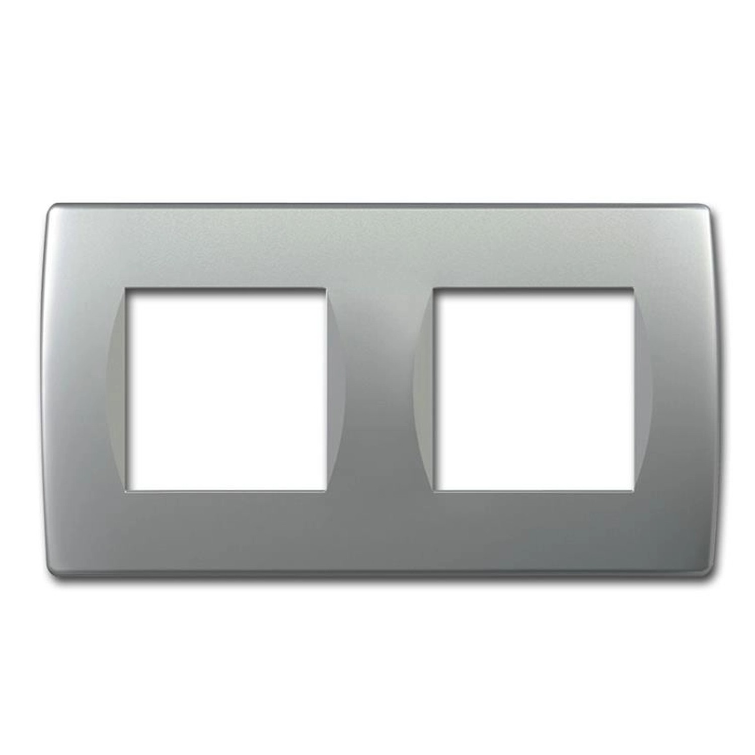 TEM MODUL PLUS 2-Fach UP Rahmen Silber Matt Soft