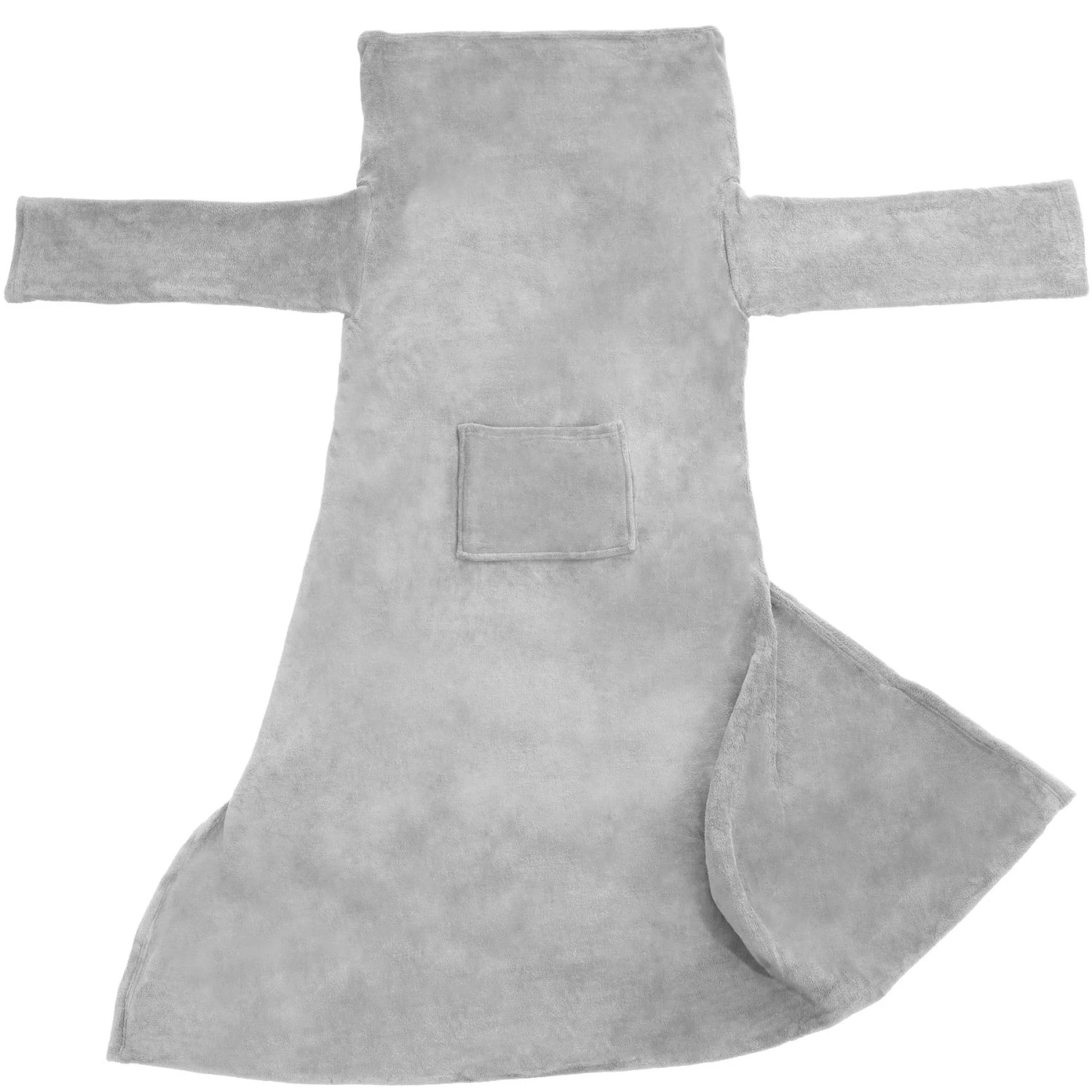 Tectake Kuscheldecke Mit Ärmeln  170 x 200 cm Weich und Flauschig  200 x 170 x 1 cm Grau