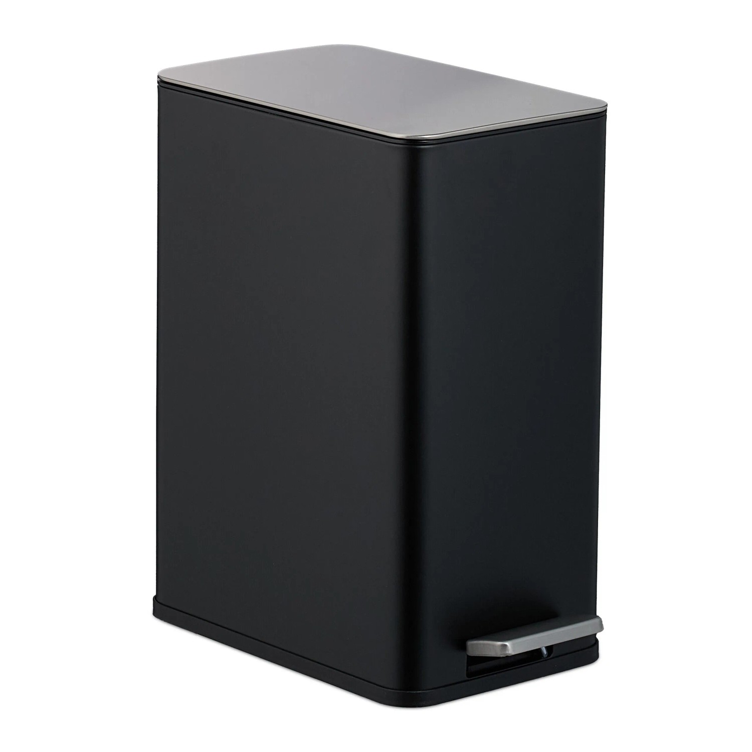 Relaxdays Kosmetikeimer Eisen Schwarz mit Absenkautomatik 10, 38 cm x 18,5 cm x 28 cm 2,2 kg