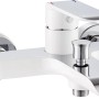 baliv Wannenarmatur WA-5070, Weiß-Chrom, mit Einhebelmischer und Umsteller für Brausefunktion.