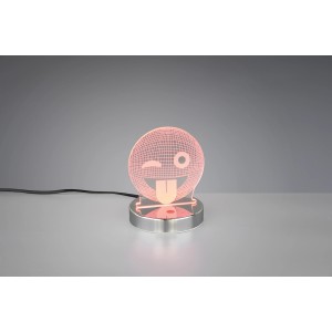 LED-Schreibtischlampe Smiley Chrom, 3,2W, mit RGBW Farbwechsler für stimmungsvolles Licht.