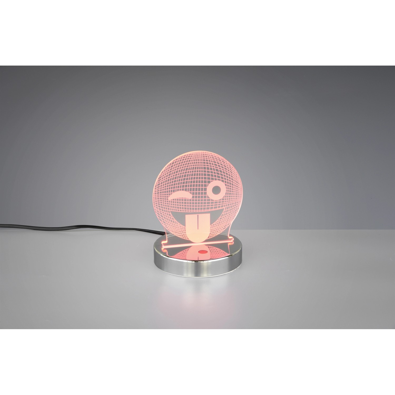 LED-Schreibtischlampe Smiley Chrom 1-flammig 3,2 W