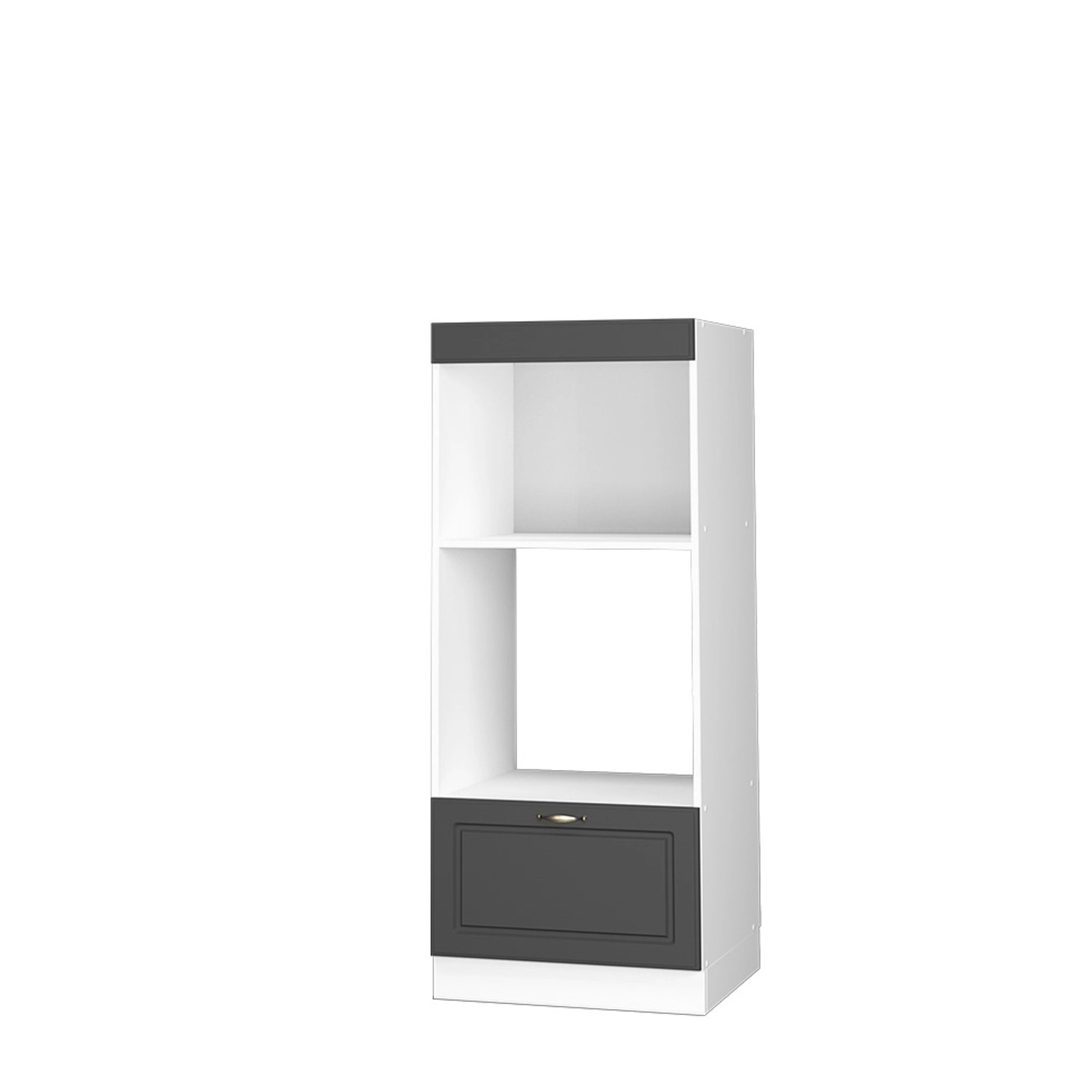 Vicco Mikrowellenschrank Fame-Line Küchenregal für die Mikrowelle Anthrazit-Gold/Weiß 60 cm Offen