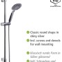 Wenko Brauseset Young Chrom: Duschstange mit Handbrause und Schlauch in Silber.