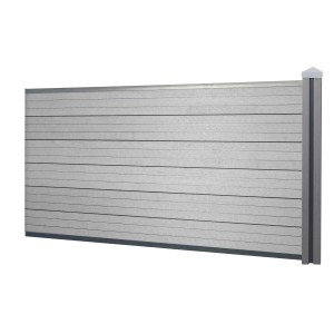 Graues WPC-Sichtschutz Erweiterungselement Savoie niedrig (1,88m) für Gartenzäune.