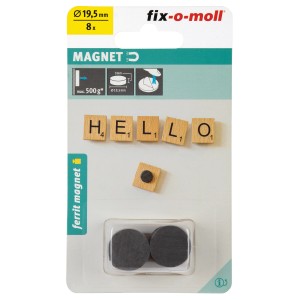 Fix-o-moll Magnete, 8 Stück, selbstklebend, 19,5 mm Durchmesser, zum Basteln und Dekorieren.