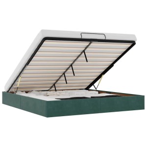 vidaXL Ottoman-Bett ohne Matratze Dunkelgrün 180x200 cm Samt 3310982