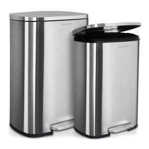 Karat Mülleimer Dustin, Edelstahl, 50 Liter und 30 Liter, mit Absenkautomatik.