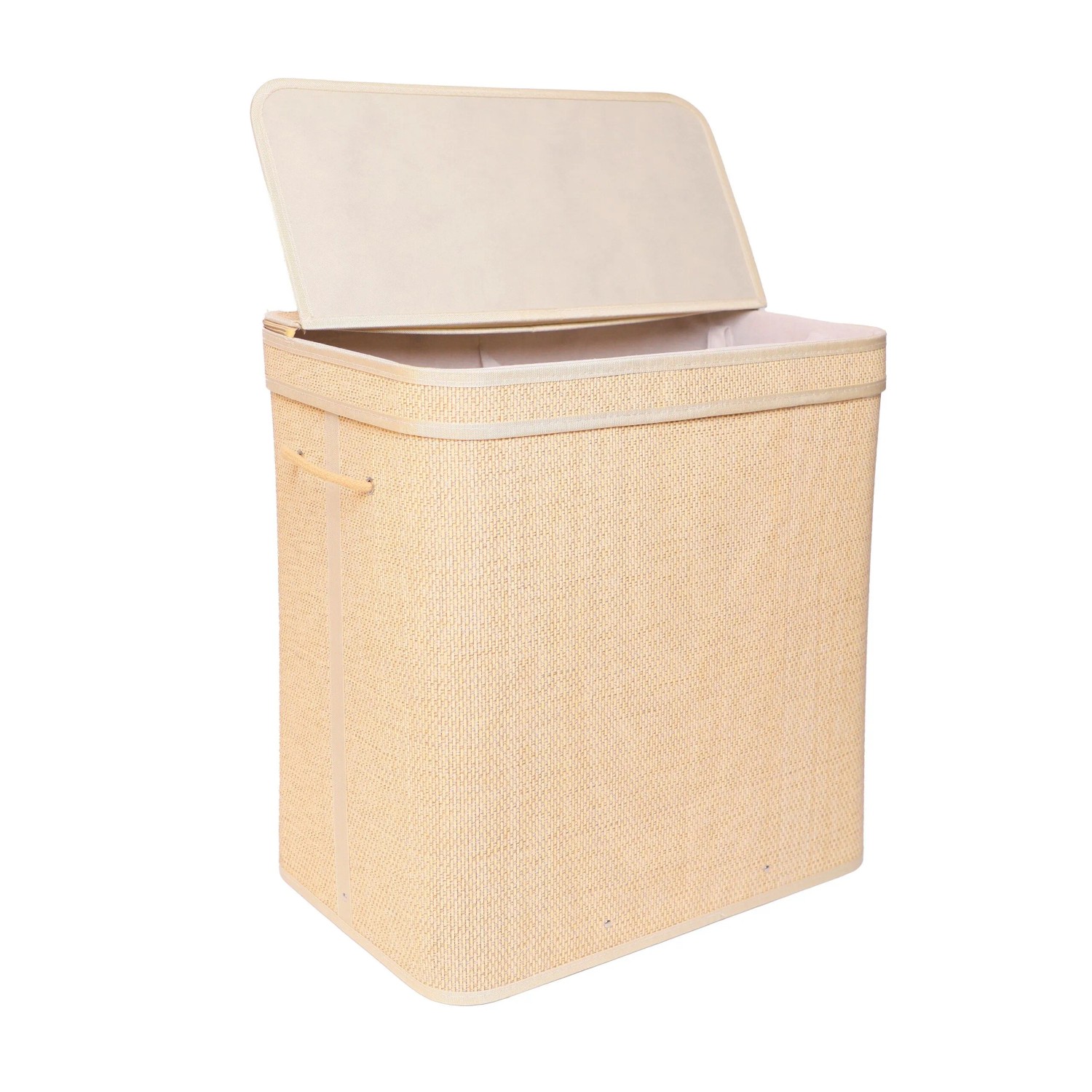 Relaxdays Wäschekorb Bambus Natur Faltbar mit Deckel 130 L