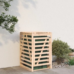 DELUKE 1er Mülltonnenbox Kiefernholz BOUMI 84x90x128,5cm Natur Mülltonnenverkleidung Für 1 Tonne Müllbox Aus Holz
