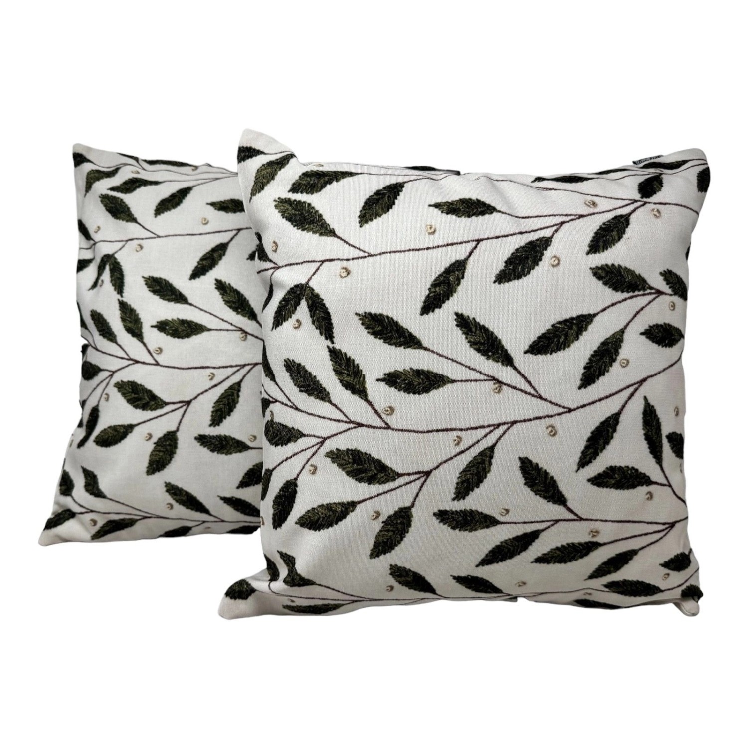 Jet-Line Outdoor Dekokissen 2er Set Olivenblätter Creme/Bunt 40 x 40 cm günstig online kaufen