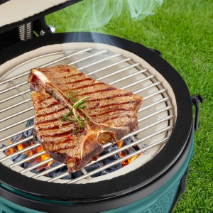 Relaxdays Kamado Grill Keramik Grün Mit Thermometer 56,5 cm x 43 cm x 46 cm 22 kg