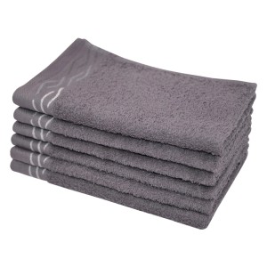 Dyckhoff Gästetuchset Wave Grau 30 x 50 cm 6-tlg.