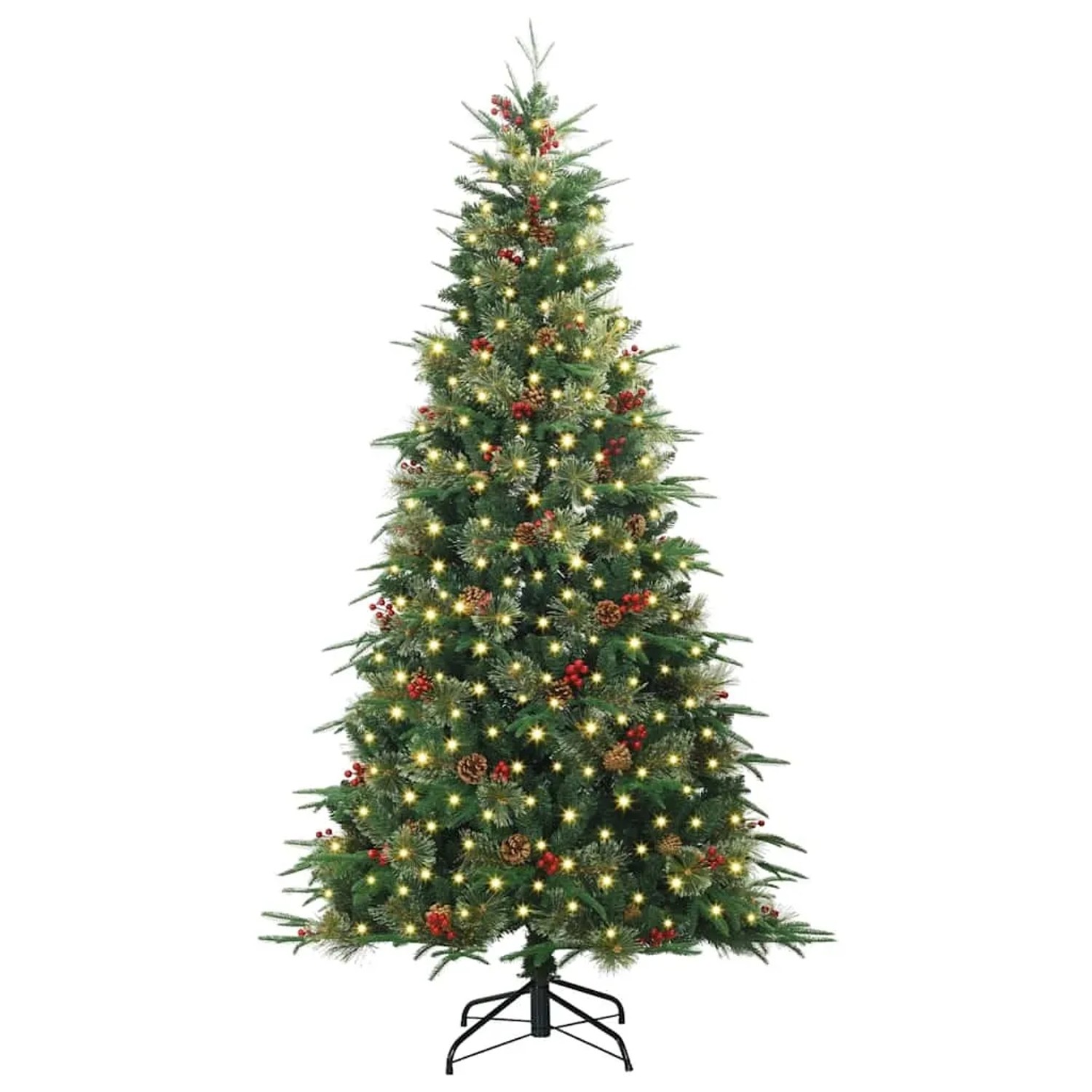 vidaXL Künstlicher Klappbarer Weihnachtsbaum Grün 210 cm PE und PVC 3397428