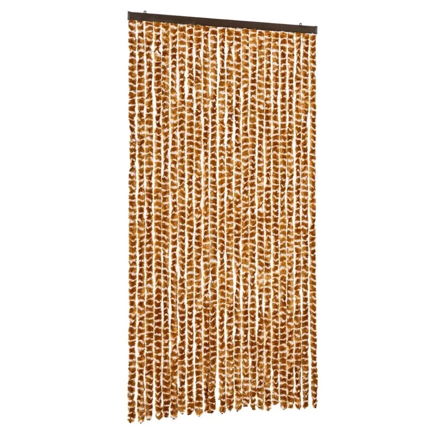 vidaXL Fliegenvorhang Ocker und Weiß 100x230 cm Chenille 377402