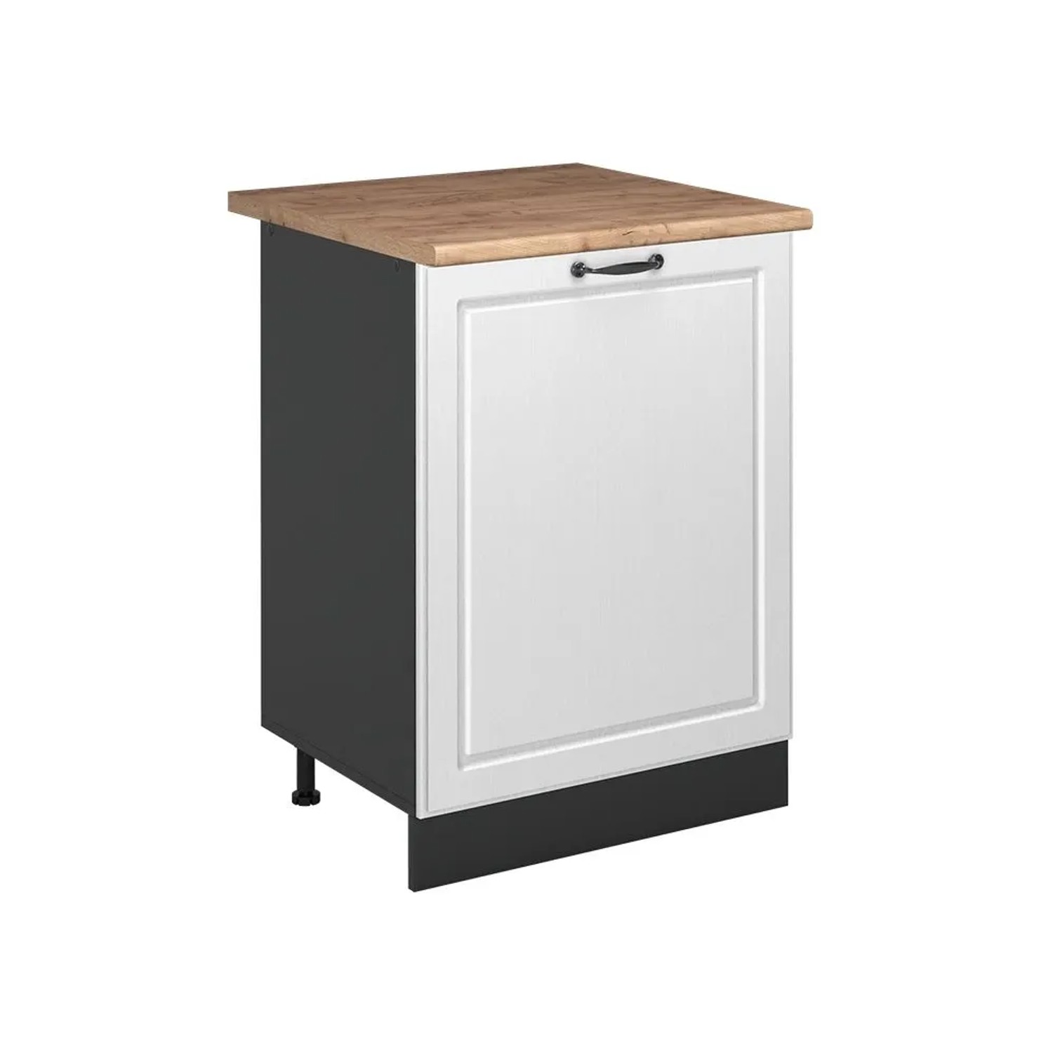 Vicco Küchenunterschrank R-Line Weiß Landhaus/Anthrazit 60 x 82 mit 1 Tür Arbeitsplatte Goldkraft Eiche Art Nr 72056