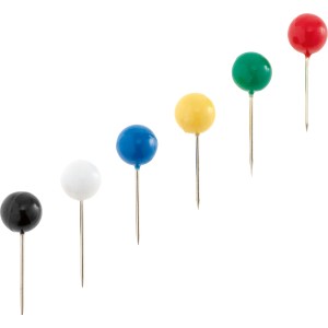 Mehrfarbige LUX Stecknadeln, 6 mm x 15 mm, 200 Stück für Bastel- und Schneiderarbeiten.
