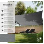 Tectake Sonnensegel  Rechteckig Mit Uv Schutz 50  Für Balkon  Garten und Terrasse 5 x 5 M 500 x 500 x 1 cm Grau_2