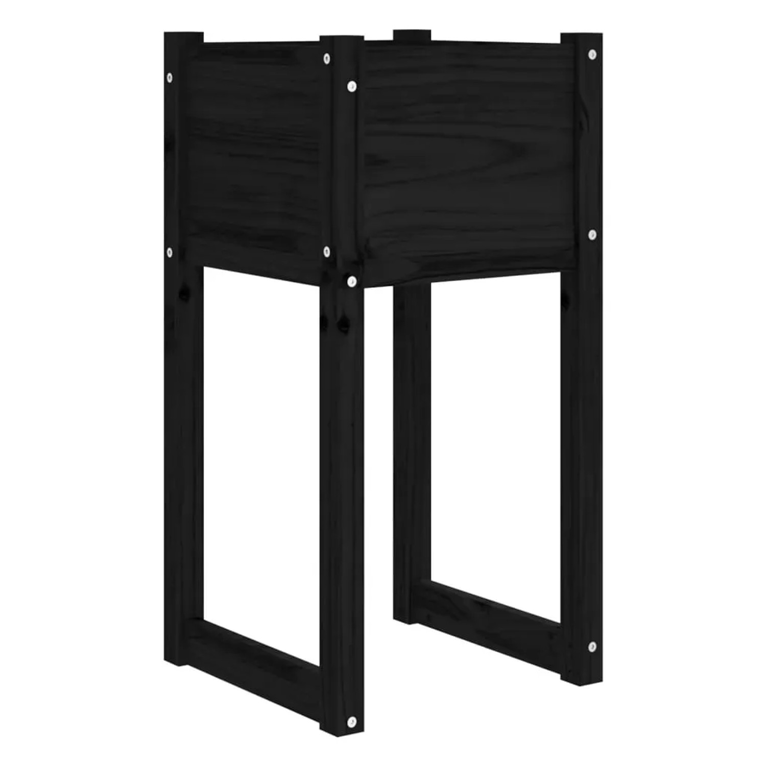 vidaXL Pflanzkübel Schwarz 40x40x81 cm Massivholz Kiefer 822130