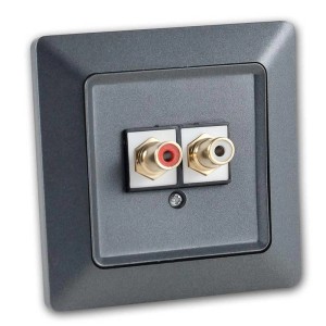 world-trading-net MILOS Cinch Dose Anthrazit Unterputz RCA Weißrot