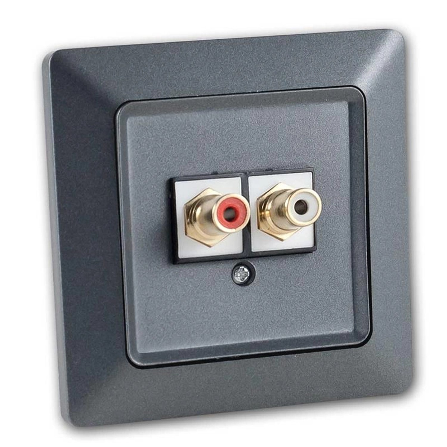 world-trading-net MILOS Cinch Dose Anthrazit Unterputz RCA Weißrot