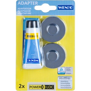 Wenko Power-Loc Adapter Premium/Classic für Handtuchhalter, inkl. Kleber und 2 Edelstahl-Befestigungen.