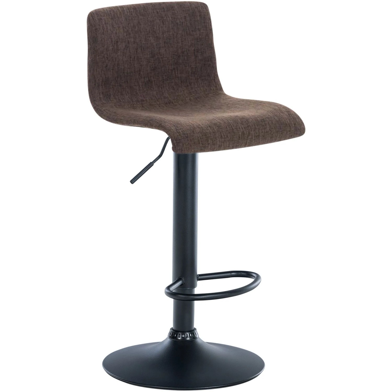 DELUKE Barhocker PESAN Stoff Braun 39x36x84cm Schwarz Barstuhl Höhenverstellbar Mit Lehne Drehbar Tresenhocker Tresenstuhl