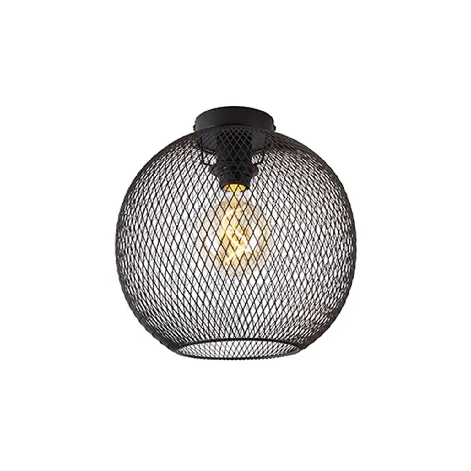 QAZQA Moderne Deckenleuchte Schwarz 30 cm Mesh Ball