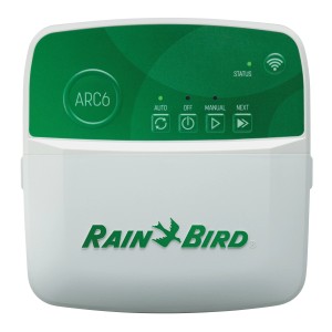 Rain Bird Steuergerät ARC6 mit WiFi, 6 Zonen, weiß-grün. Bewässerungscomputer für Garten.