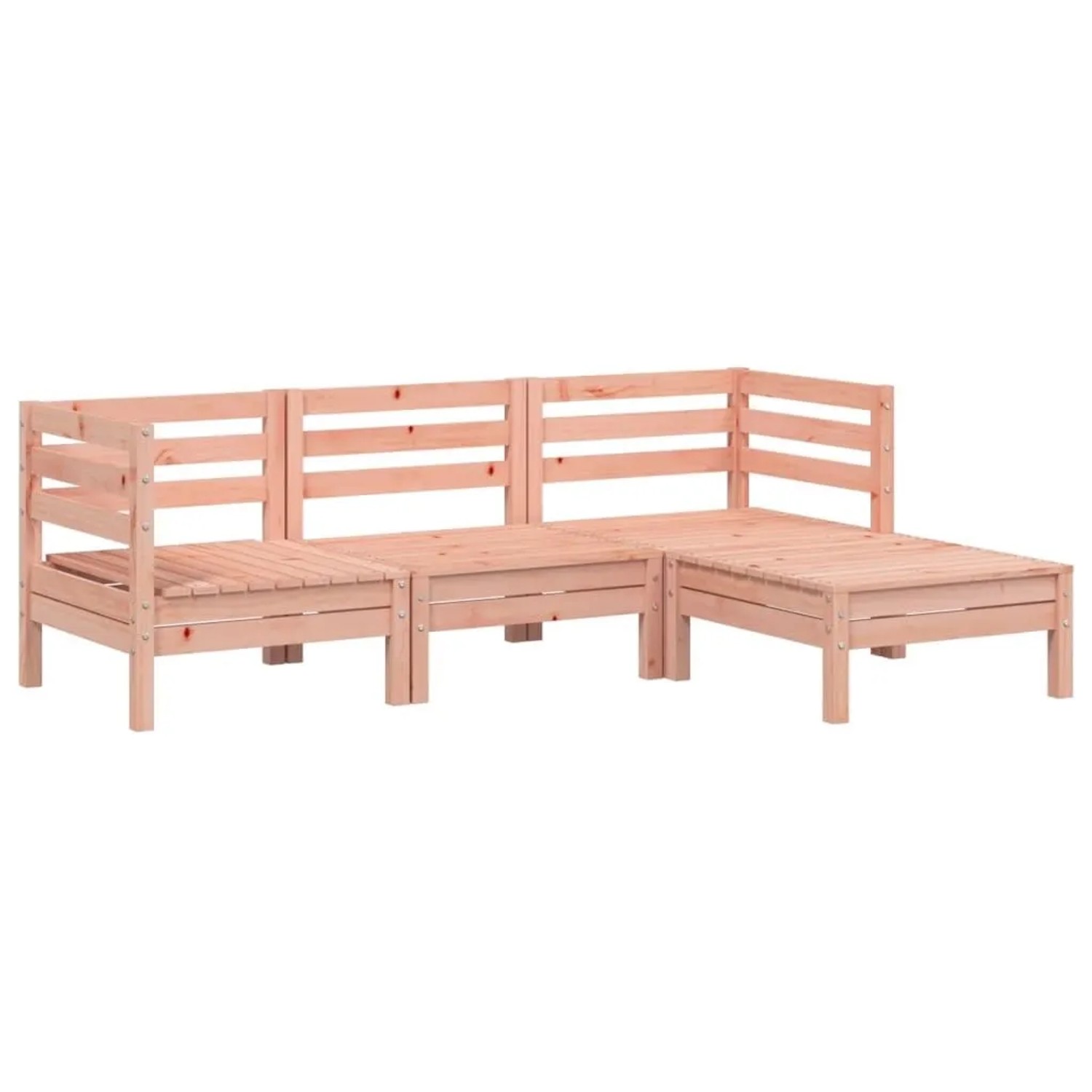 vidaXL Gartensofa 3-Sitzer mit Hocker Massivholz Douglasie 838059