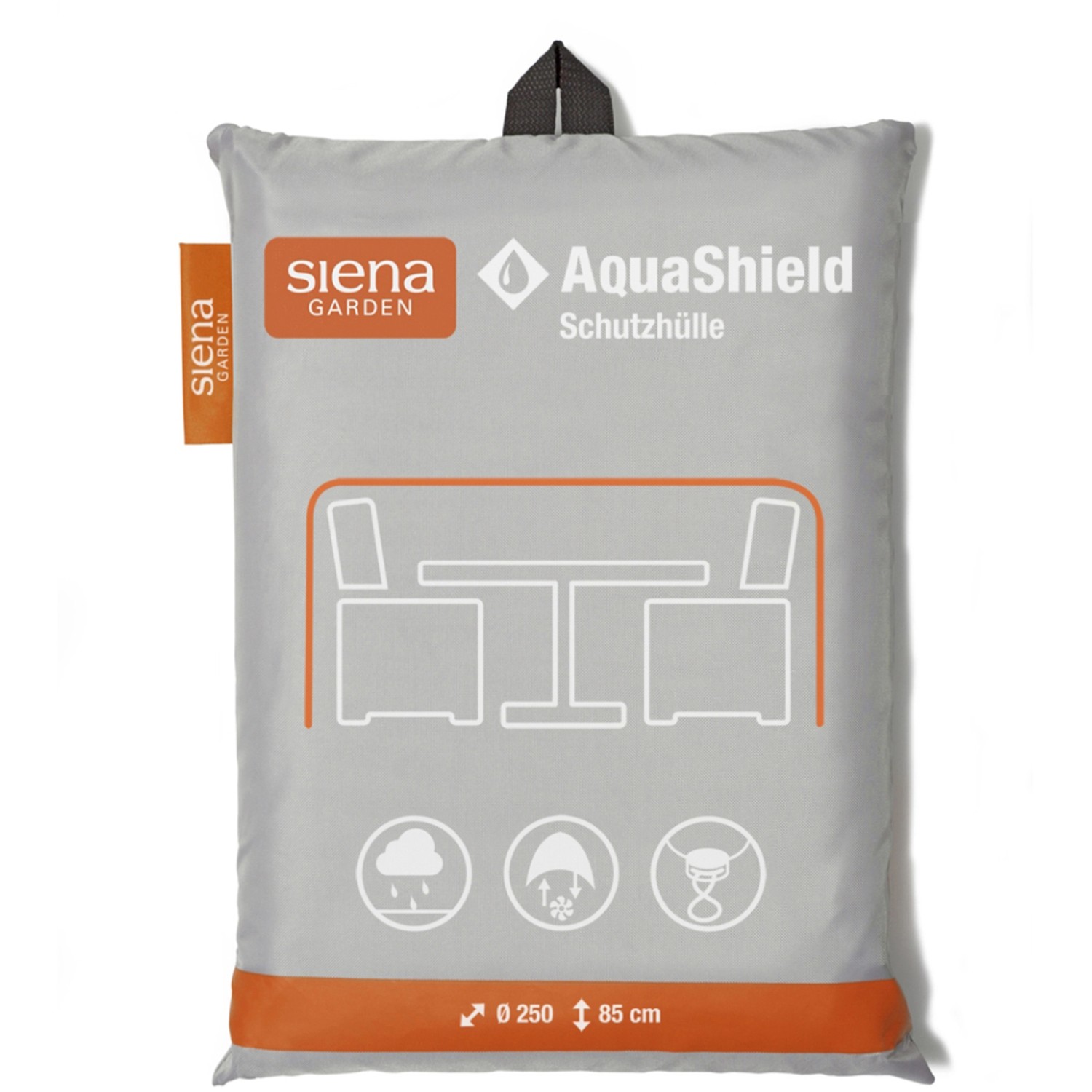 Siena Garden Schutzhülle Sitzgruppe AquaShield Hellgrau Ø 250 cm x 85 cm