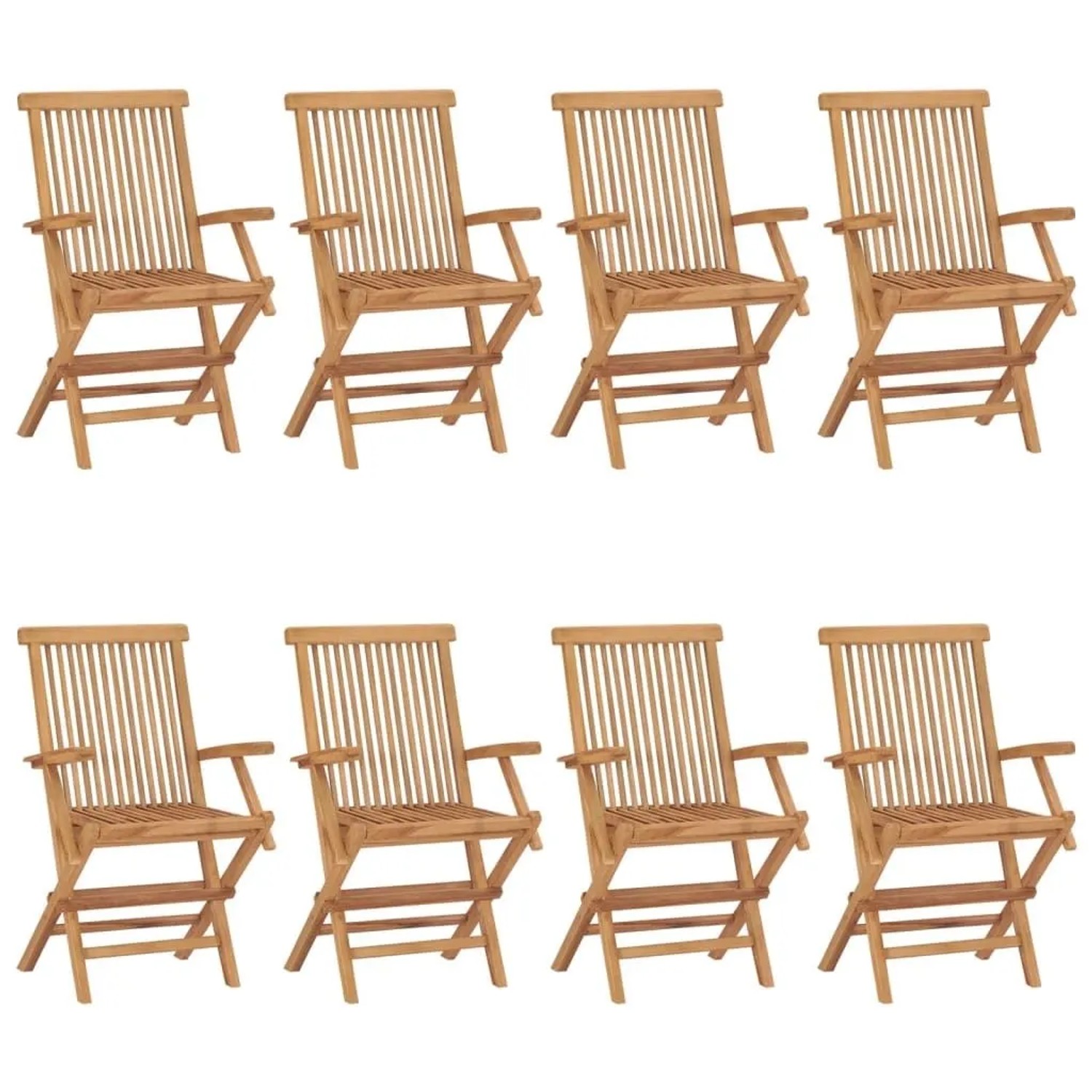 vidaXL Gartenstühle 8 Stk Massivholz Teak 3072888 günstig online kaufen